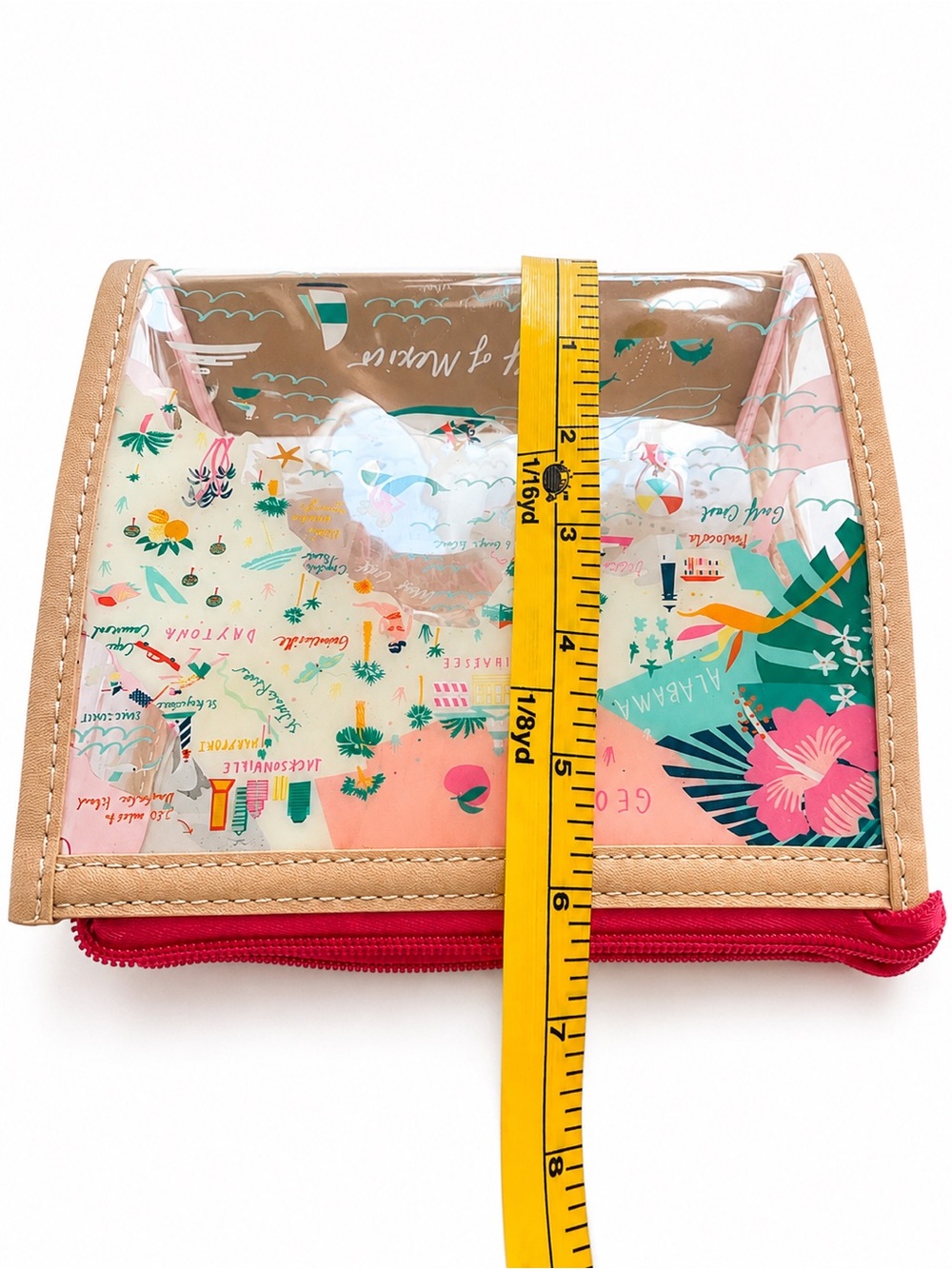 Spartina Florida Clear Beach Wristlet Map Pouch Travel Cosmetic Bag - Picture 6 of 7
